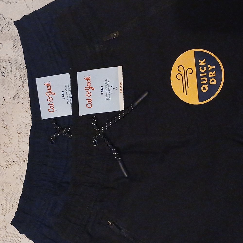 Cat & Jack Boy's Khaki Cargo Pants Blue/Black sz.8 (2) pairs.